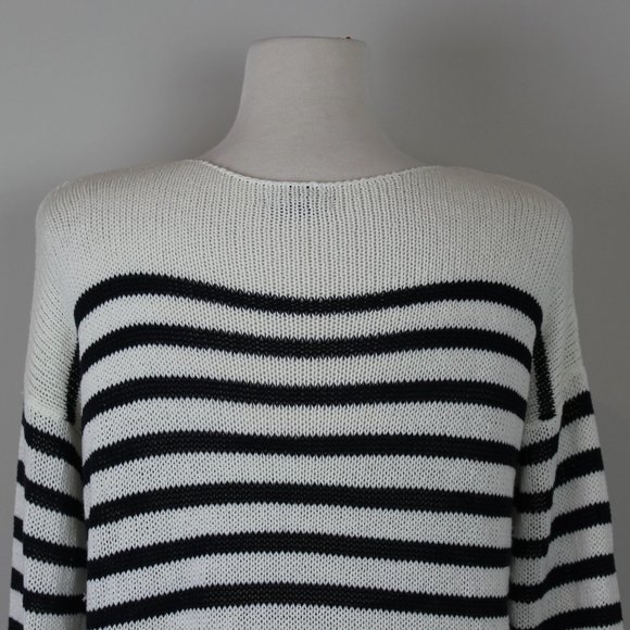 H&M White and Navy Striped Sweater size XS - Picture 6 of 8